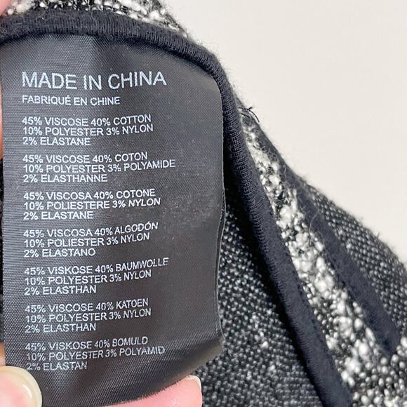 Club Monaco Kiki Textured Drape Front Cardigan Sweater Gray Black Small S Womens - Picture 7 of 10